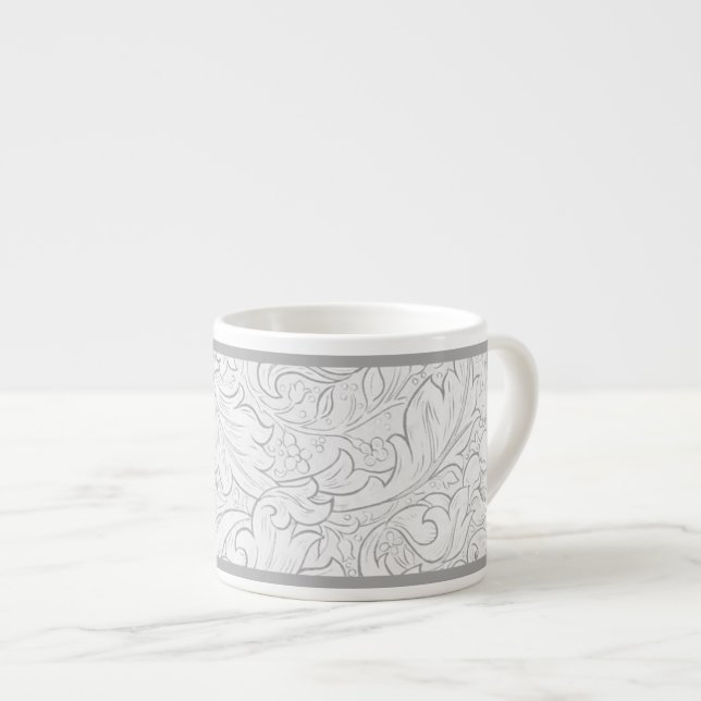 ESPRESSO MUGG : WILLIAM MORRIS : VITA BLOMMIGT ESPRESSOMUGG (Framsida höger)