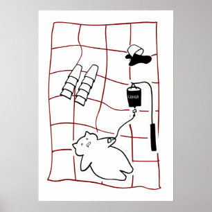 Espresso-nödsituation — Katt med kaffedropphumor Poster