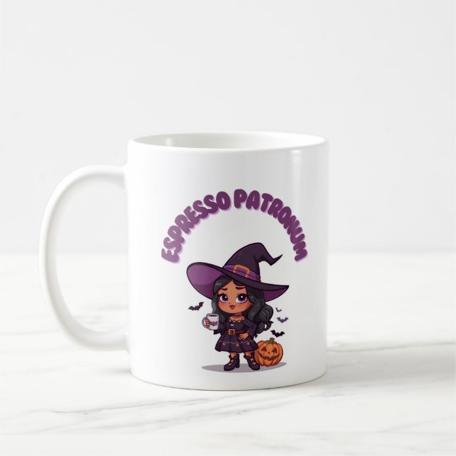 Espresso Patronum Witch Mug – Dark Witch Kawaii Kaffemugg (Vänster)