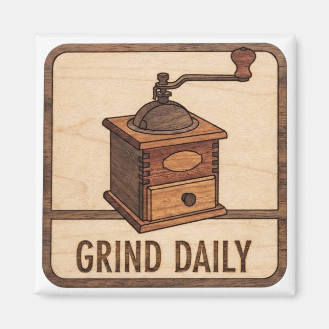 Espresso Shot Wooden Sign Magnet (Framsidan)