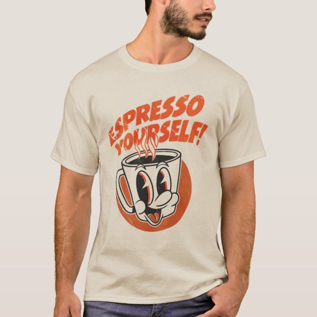 Espresso Själv! Rolig Kaffe T Shirt (Framsida)