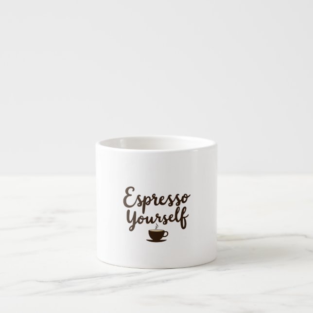 Espresso Själv Roligt Kaffecitat Typografi  Espressomugg (Framsidan)