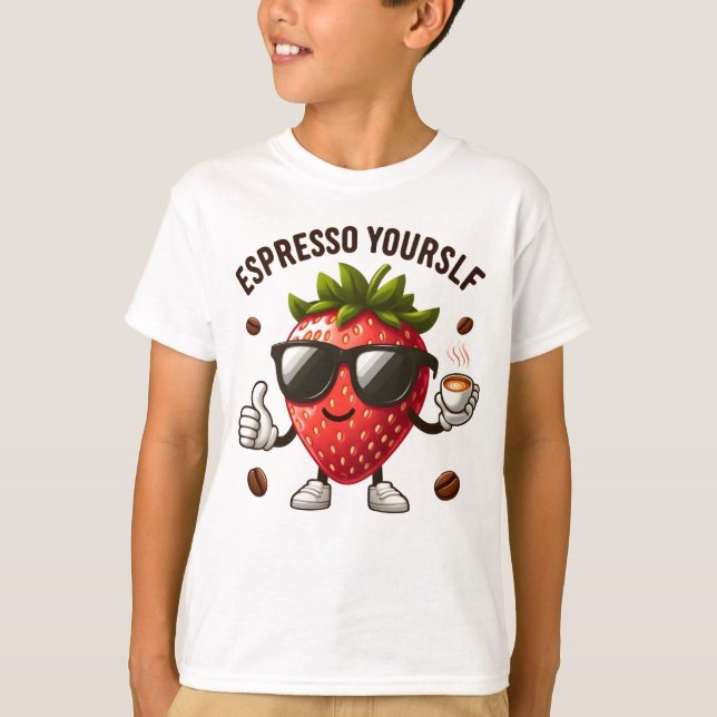 Espresso själv till Max-jordgubbskaffen T Shirt (Framsida)