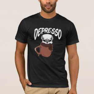 Espresso Skulldepression Skeleton Kaffe Älskare T Shirt