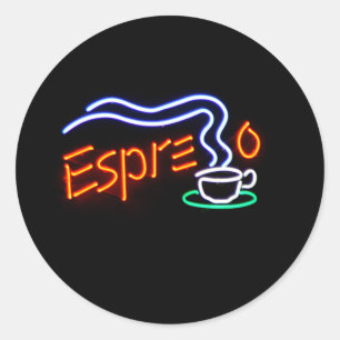 Espresso Stickers Runt Klistermärke