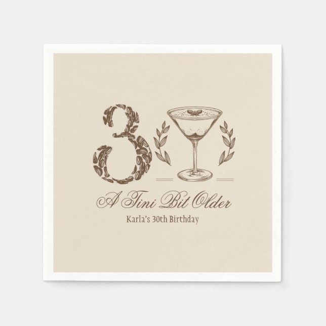 Espresso Tini Bit Older 30års födelsedag Pappersservett (Framsidan)