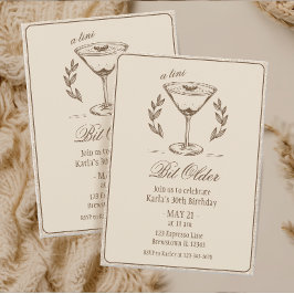 Espresso Tini Bit Older Elegant 30års födelsedag Inbjudningar