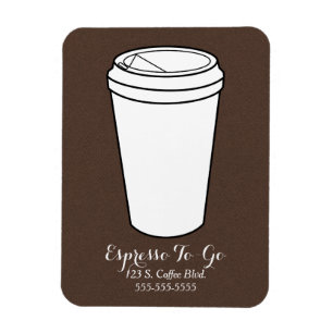 Espresso To Go Business brun faux flanals Magnet