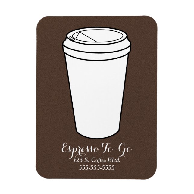 Espresso To Go Business brun faux flanals Magnet (Vertikal)