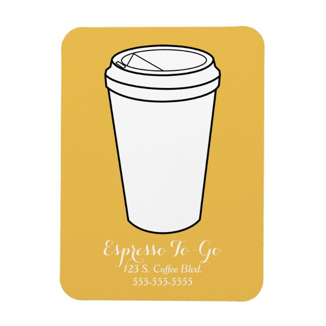 Espresso To Go Business Senap-bakgrund Magnet (Vertikal)
