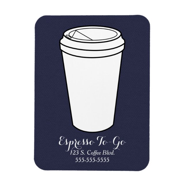 Espresso To-Go-verksamhet midnatt fejkad flanell Magnet (Vertikal)