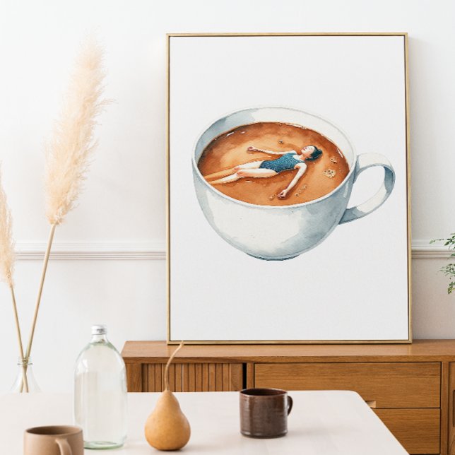 Espresso Woman Soak Watercolor Poster (Skapare uppladdad)