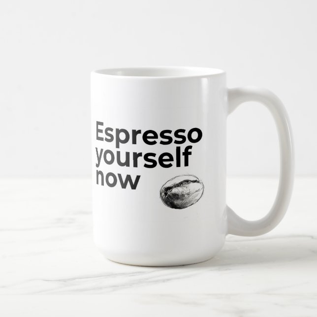 Espresso You Now Coffee Quote med Bean Kaffemugg (Höger)