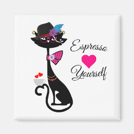 Espresso Yourown Black Cat Magnet