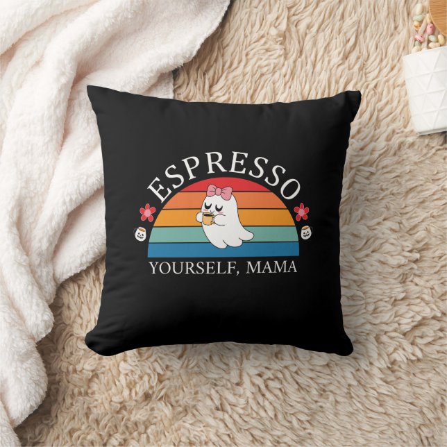 Espresso Yourown Mamma - Retro Rainbow Ghost Kudde (Filt)