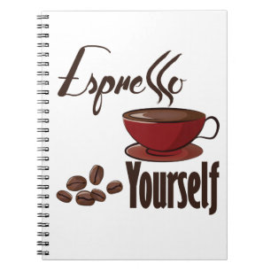 Espresso Yourself Coffee Pun Express Yourself Anteckningsbok