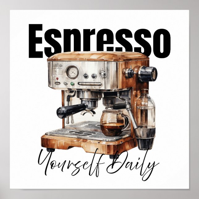 Espresso Yourself Daily Minimalist Watercolor Poster (Framsidan)