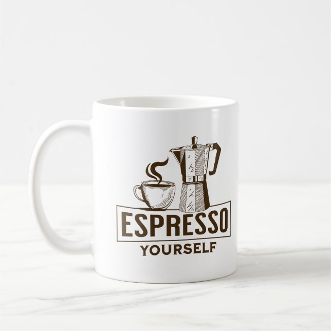 Espresso Yourself Funny Coffee Älskare Barista Quo Kaffemugg (Vänster)