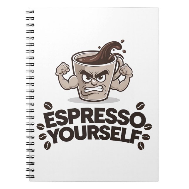 Espresso Yourself - Funny Coffee Älskare Design Anteckningsbok (Framsidan)