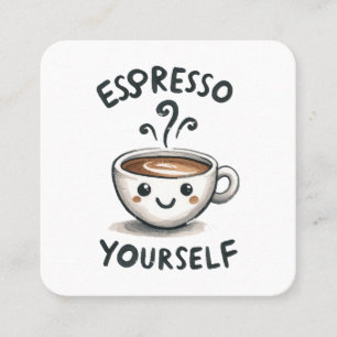 Espresso Yourself-kaffe Fyrkantigt Visitkort