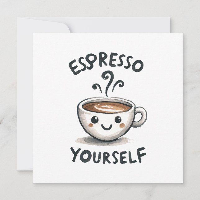 Espresso Yourself-kaffe Inbjudningar (Baksida)