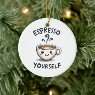 Espresso Yourself-kaffe Julgransprydnad Keramik
