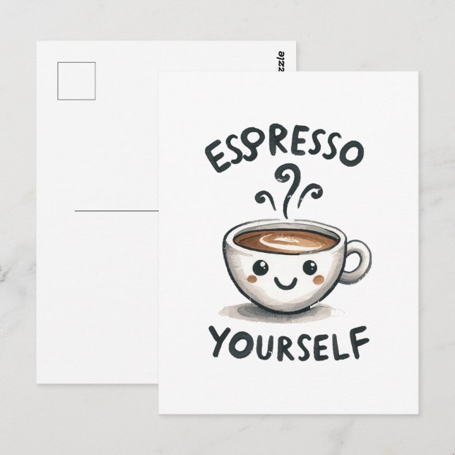 Espresso Yourself kaffe Vykort (Fram/baksida)