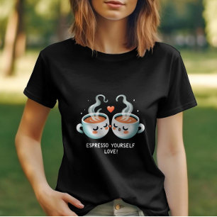 Espresso Yourself Kärlek Valentine Coffee Heart T Shirt