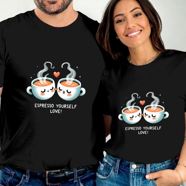 Espresso Yourself Kärlek Valentine Coffee Heart T Shirt (Skapare uppladdad)