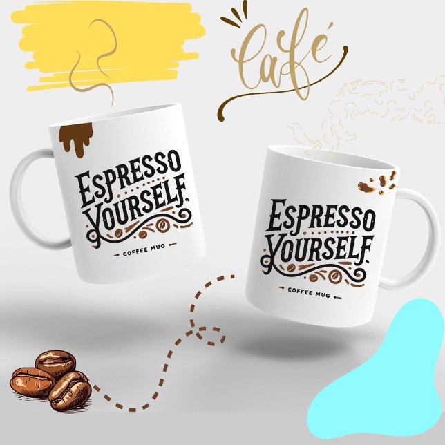 Espresso Yourself's Modern Coffee Älskare Gift ☕ Espressomugg (Skapare uppladdad)