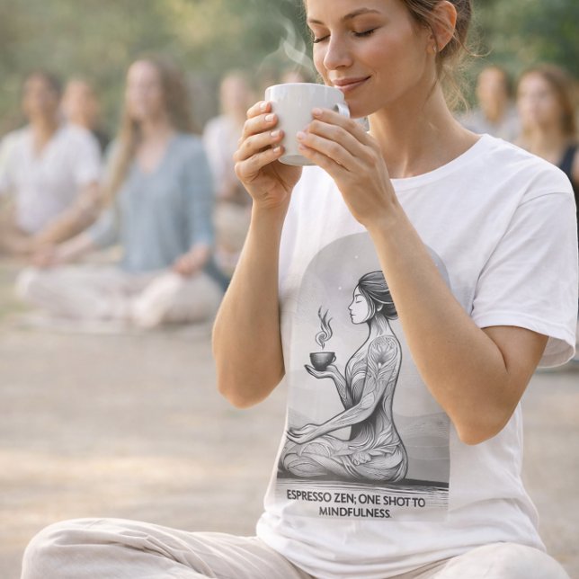 Espresso Zen Meditation Konst T-shirt (Skapare uppladdad)