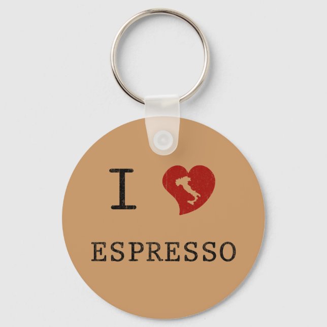 Espressoälskare Jag älskar Espresso Nyckelring (Framsida)