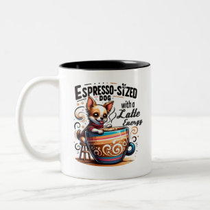 Espressoiserad Hund med låg energiförbrukning Två-Tonad Mugg