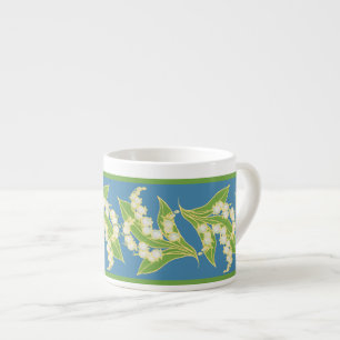 Espressokaffe Mugg: Lilies of the Valley, Blue Espressomugg