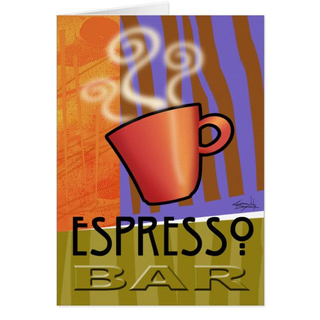 Espressopubkort Hälsningskort (Framsidan)