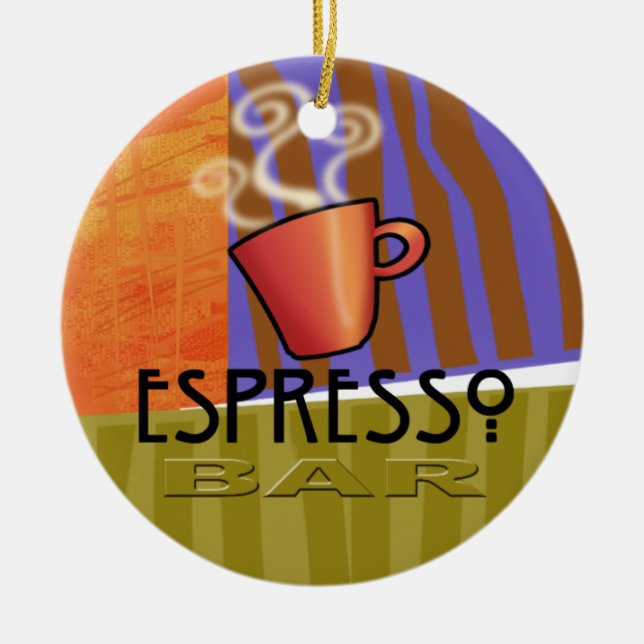 Espressopubprydnad Julgransprydnad Keramik (Framsidan)
