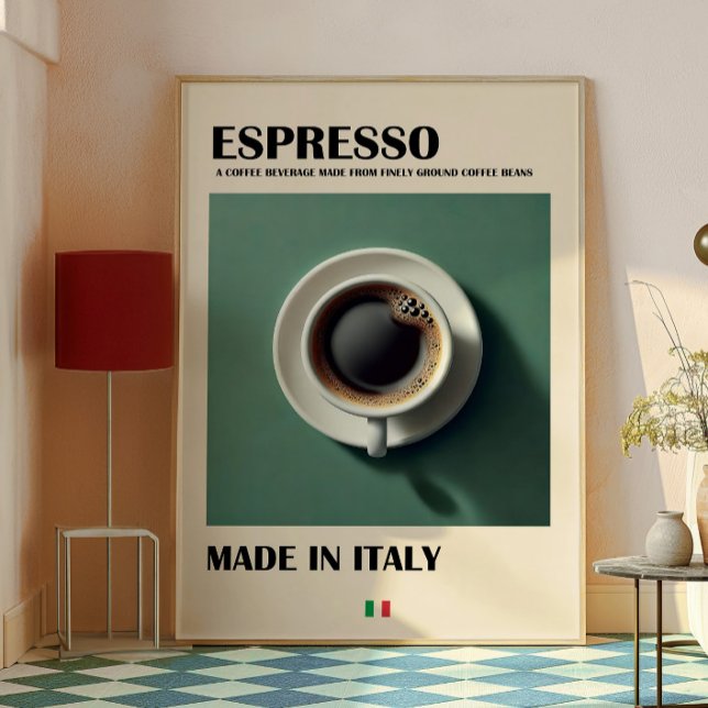 Espressos kaffekonst, minimal kaffe poster (Espresso art)