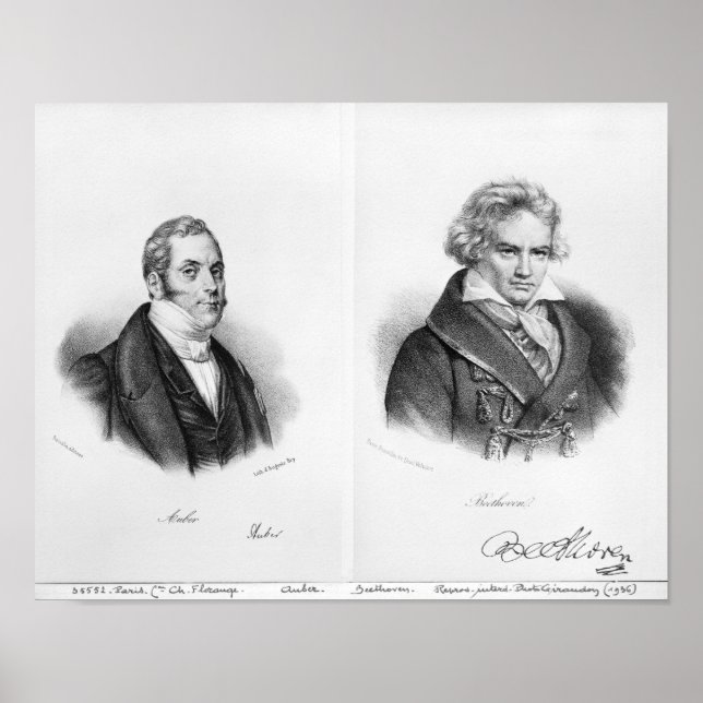 Esprit Auber och Ludwig van Beethoven Poster (Framsidan)