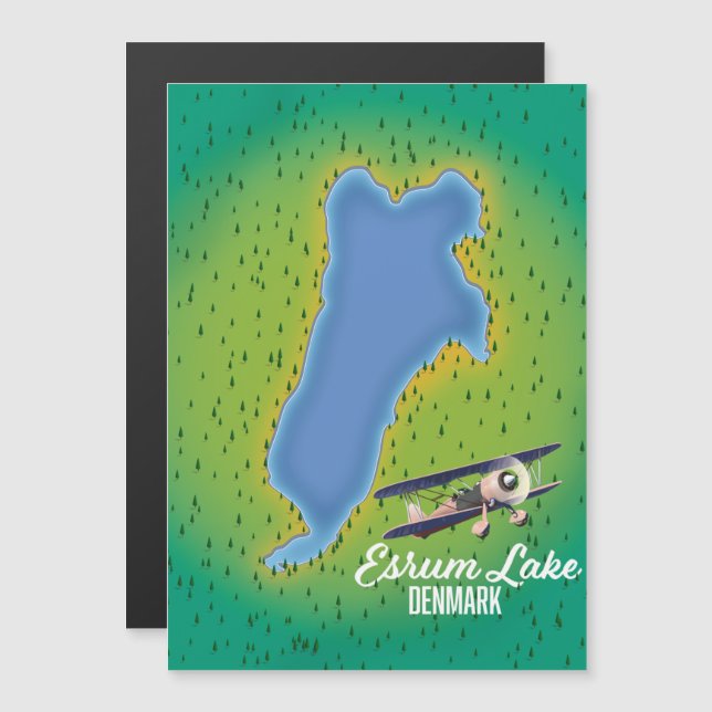 Esrum Sjö Danmark resa karta (Fram/baksida)