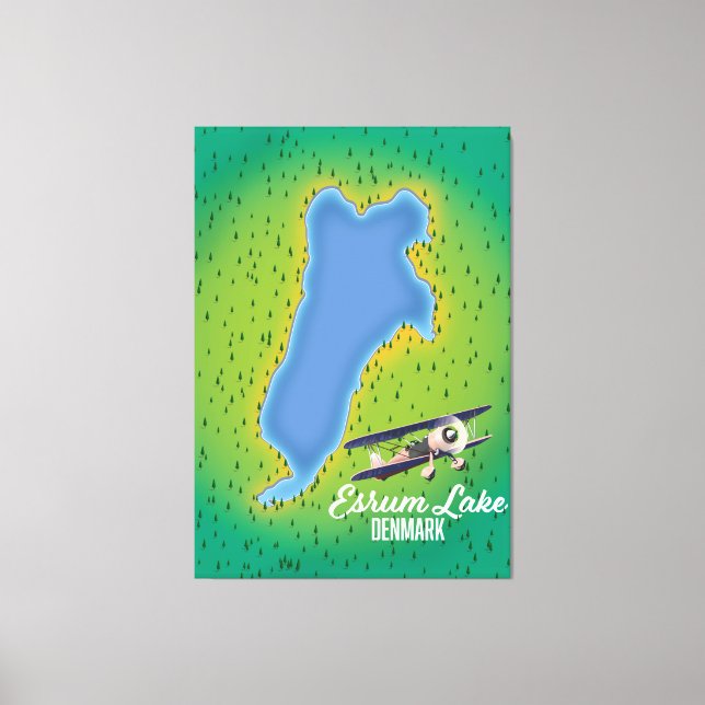 Esrum Sjö Danmark resa karta Canvastryck (Framsida)