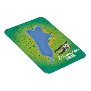 Esrum Sjö Danmark resa karta Magnet