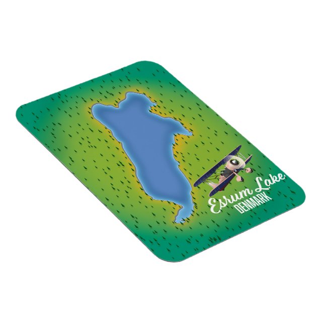 Esrum Sjö Danmark resa karta Magnet (Högersidan)