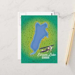 Esrum sjö Danmark resa karta Vykort