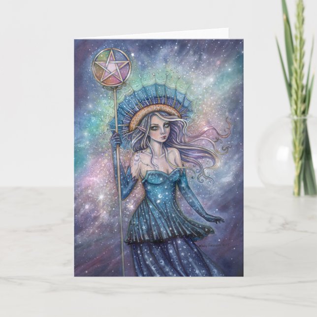 Ess av Pentakler Tarotkonst av Molly Harrison Kort (Framsida)