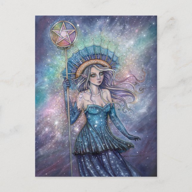 Ess av Pentakler Tarotkonst av Molly Harrison Vykort (Framsida)
