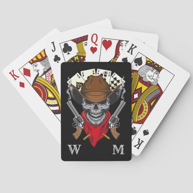 Ess N Eights Dead Man's Hand Cowboy Monogram Casinokort (Baksidan)