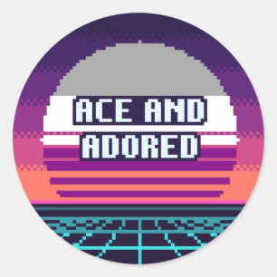 Ess och älskad Pride Pixel-dekal Runt Klistermärke