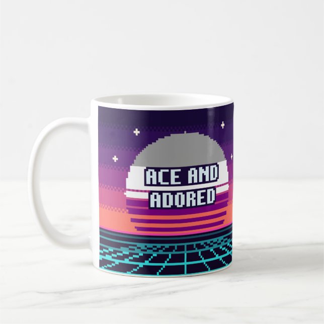 Ess och älskad Pride Pixel-mugg Kaffemugg (Vänster)