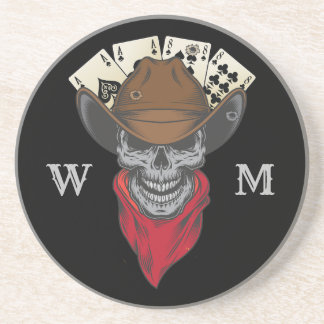 Ess och åtta uppspelningskort Cowboymonogram Underlägg
