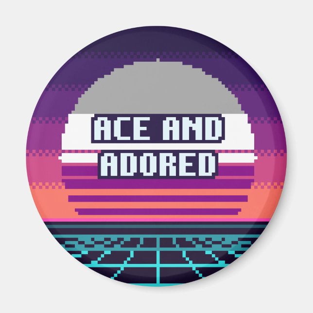 Ess och beundrad Pride Pixel Magnet (Framsidan)